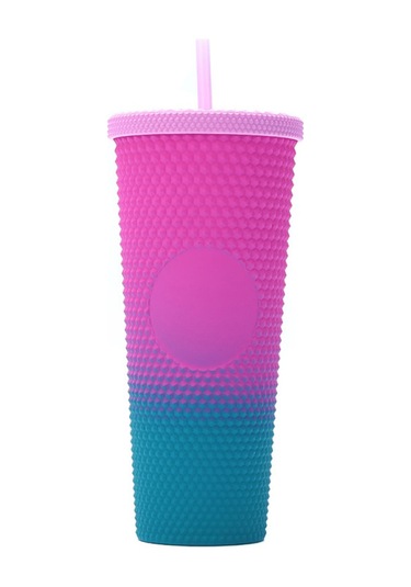 Suofeng 710ml 24oz Büyük Kapasiteli Termos: Sızdırmaz Geniş Ağız Mat Izolasyonlu Plastik Seyahat Bardağı İle Kamış - Yeniden Kullanılabilir Su Mug Diğer