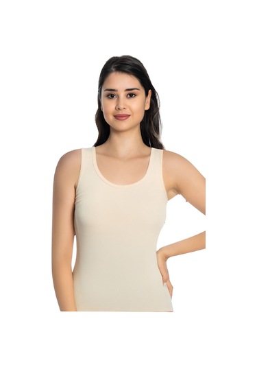 Kadın Likralı Kalın Askılı Atlet 3'lü Paket 997 Ten