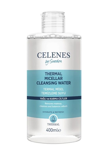 Celenes Yağlı Karma Ciltler için Thermal Misel Temizleme Suyu 400 ML