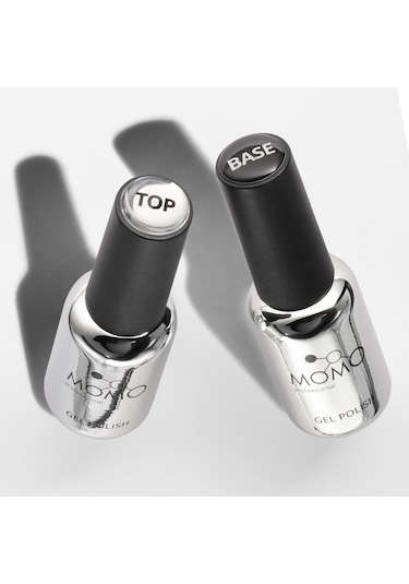 Momo Professional Kalıcı Oje Protez Tırnak Base Coat Top Coat 2'li Set