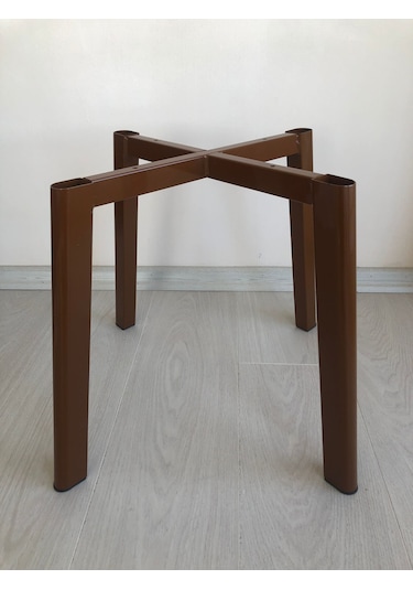 Metal, 40 Cm Kahve Rengi Statik Boyalı D Sandalye Ayağı 2 Adet