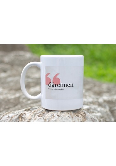 Öğretmen Tanımı Kupa Bardak Sınırsız Evladı Olan Kişi Yazılı Minimal Öğretmenler Günü Kupası Beyaz