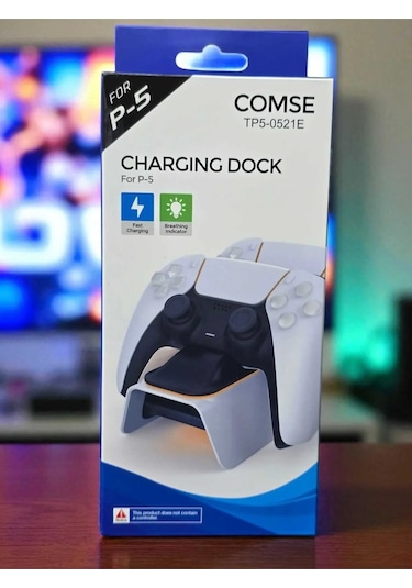 Ps5 Dualsense Işıklı Şarj Istasyonu Şarj Standı Beyaz 0521