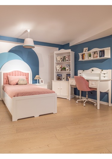 Meltem Kids Classy Krem Genç Odası Tek Kişilik Amortisörlü Karyola 100x200 Cm