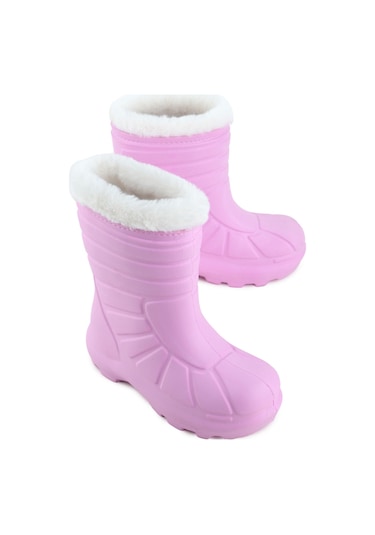 Gezer Kız Çocuk Kışlık Boğazdan Peluşlu İçi Sıcak Astarlı Su Geçirmez Yağmur Kar Bot Çizme Pembe