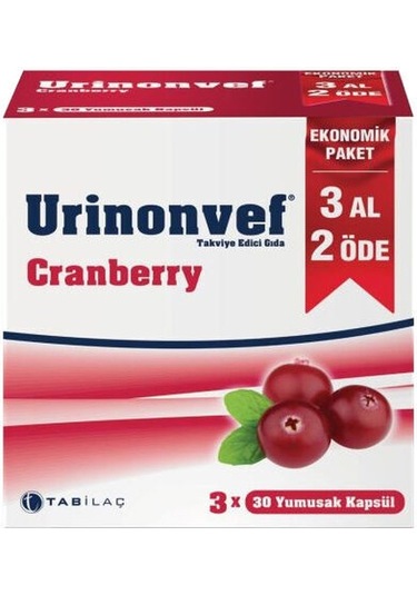 Urinonvef Cranberry 30 Kapsül 3 Al 2 Öde