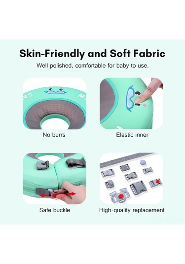 Yifomall Mambobaby B502 Şişirme Gerektirmeyen Bebek Yüzme Boyun Halkası, 6-12 Ay İçin, Güvenli Ve Ayarlanabilir, Pembe Renk