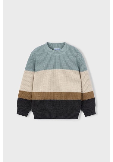 Erkek Çocuk Örgü Kazak - Çok Renkli Mavi