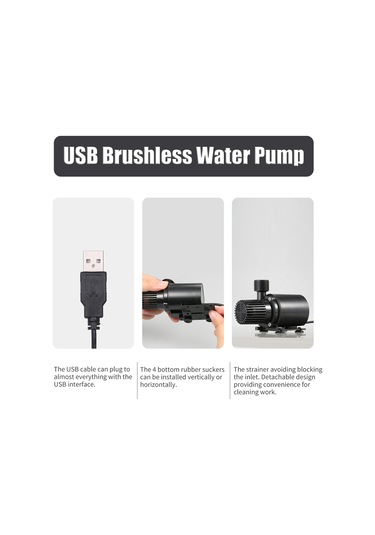 Decdeal Süzgeç İle Ultra Sessiz Usb Fırçasız Su Pompası