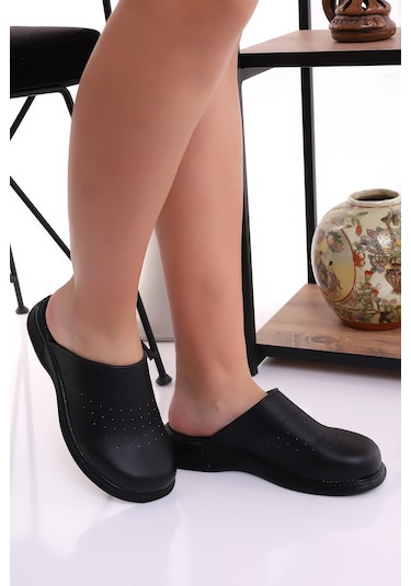 Hipokrat Hp600 Ortopedik Sabo Terlik Doktor Hemşire Hastane Aşçı İş Terliği Siyah