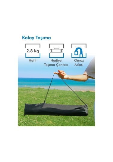 Box&box Alüminyum Katlanabilir Kamp Sandalyesi, Piknik Sandalyesi, Taşıma Çantalı, Kumaş, Siyah