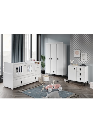 Patiko Rose Bebek Odası Takımı Beyaz