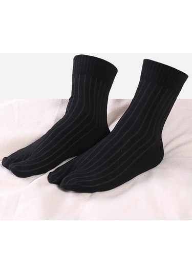 Suntek Elastik Pamuk Tabi Çorap 2 Parmaklı Parmak Arası Terlik Siyah