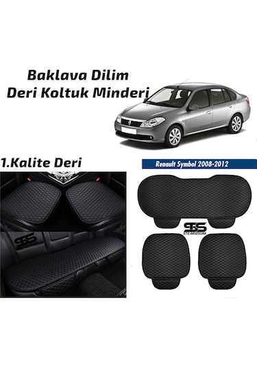Renault Symbol Thalia 2008-2012siyah Deri Oto Koltuk Minderleri