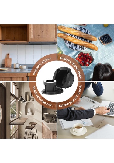 Yaozixa Yeniden Doldurulabilir Kahve Kapsülü Adaptörü - Dolce Gusto Uyumlu, Kaşık Ve Fırça Hediyeli Siyah