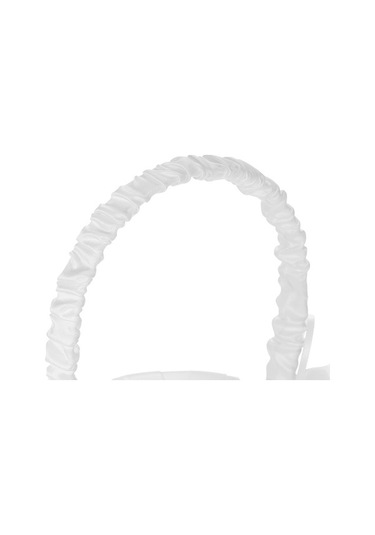 Novahub Düğün Çiçek Sepeti Kız Sepeti Fildişi Beyaz Organza Çiçek Sepeti