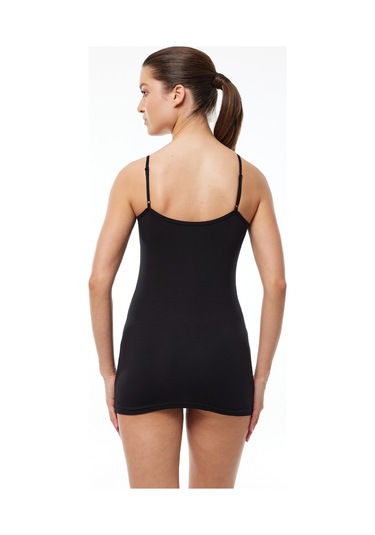 Malabadi Kadın Siyah Ayarlanabilir Ip Askılı Modal Uzun Atlet 144 Siyah