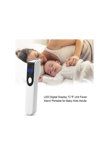 Yaozixa Ir-fm01 Dokunmadan Yüz Kaldırımı Termometresi: Led Ekranlı, Vücut/nesne Sıcaklığı Ölçer, Hassas Okuma, 2xaaa Pil Pil Yok Beyaz