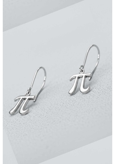 Matematik Severlere Özel Pi Sayısı Sembolü Gümüş Küpe