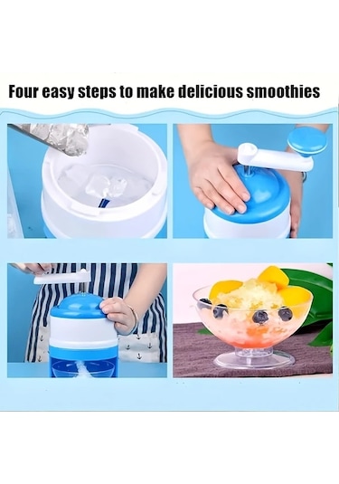 Fochsia Mavi Manuel Buz Kıyma Makinesi - Dondurmalar Smoothieler Ve Partiler İçin Mükemmel