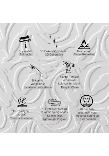 3d Duvar Paneli Boyanabilir Dekota 60x120 Cm / Modern Desenli 7'li Paket-5 M²