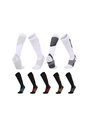 Youmex Spor Kompresyon Çorapları: Topuk Ve Arka Desteği, Nefesli Kumaş, Çok Renk Seçeneği, Unisex, 1 Çift Y-09 Turuncu