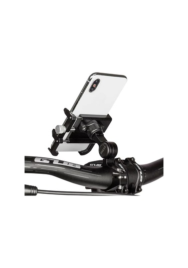 Sones Gub Plus21 Bisiklet Cep Telefonu Tutucu Motosiklet 360 Derece Dönebilen Montaj 22,2-31,8 Mm Boru Çapı İçin Siyah