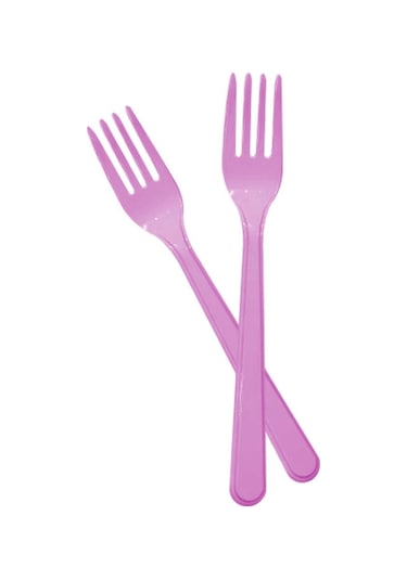 Plastik Çatal Pembe Lüx 25 Adet