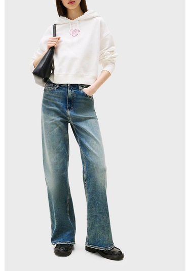 Tommy Jeans Bayan Sweat Dw0dw21408 Ybl Beyaz Beyaz