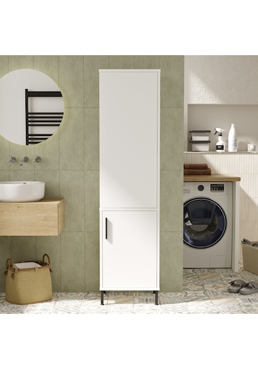 Yurudesign Vitale Çok Amaçlı Dolap Banyo Dolabı Beyaz Vı1-W Beyaz