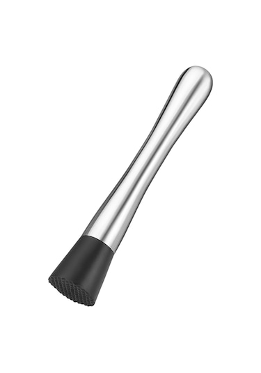Perlotus Paslanmaz Çelik Mojito Muddler 20 Cm Tırtıklı Uçlu Kokteyl Tokmağı