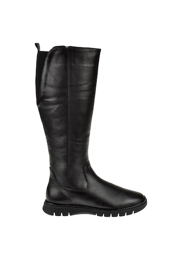 Pullman Baldır Kısmı Lastikli Comfort Kadın Çizme PLM-22828   SİY Siyah