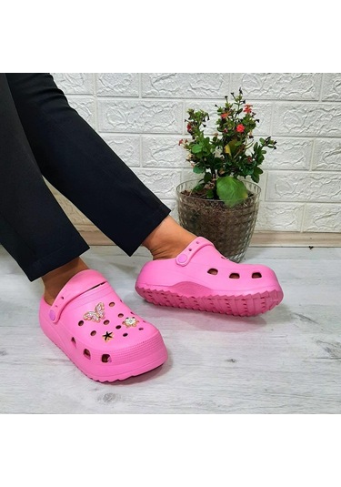 Sonimix 12901 Pembe Taşlı Kalın Tabanlı Kadın Terlik 001