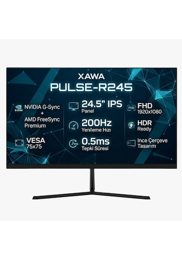 Xawa 24.5" Pulse-r245 200hz 0.5ms Dp+hdmı Gsync/freesync Fhd Ips Oyuncu Monitör