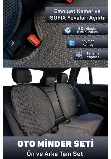 Minderland Mindra Serisi Toyota Hilux 2011 - 2014 Uyumlu Oto Koltuk Minder Seti - Füme