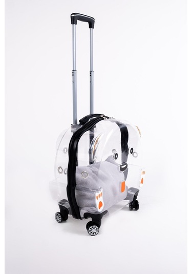 Nishev.com Evini Sev Sürülebilir Şeffaf Tekerlekli Kedi Köpek Hayvan Taşıma Çantası