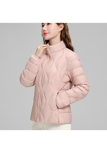 İnce Kuş Tüyü Ceket Ve Sıcak Ördek Tüyü Ceket Pembe