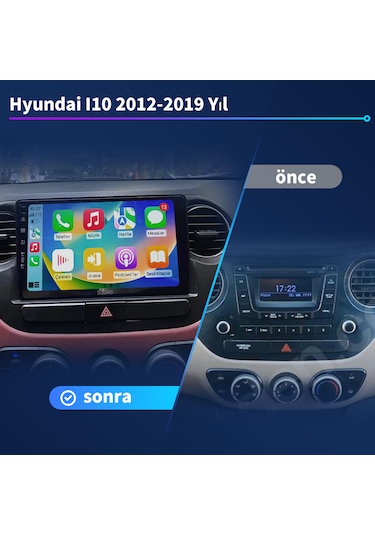Hyundai I10 2012-2019yıl Android 4gb Ram 32gb Rom Carplay Multime