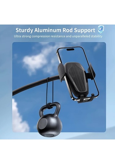 Dashanshop Siyah Abs Su Geçirmez Ayarlanabilir Araç Bardak Tutucu Telefon Standlı Çiftli