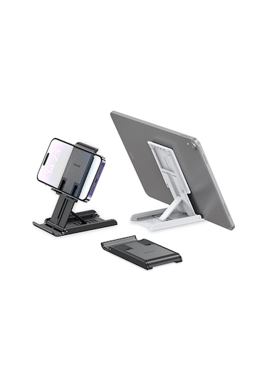 Cbtx Usams Us-zj073 Evrensel Telefon Tablet Masaüstü Standı Çok Açılı Ayarlanabilir Katlanabilir Masaüstü Telefon Tutucu Braketi - Beyaz