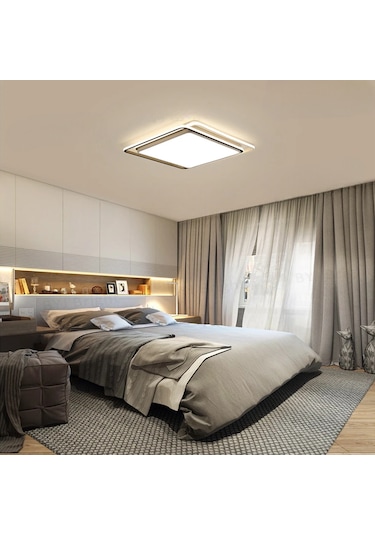 Sarmal Kare Tavan Lambası,modern Led Aydınlatma Siyah