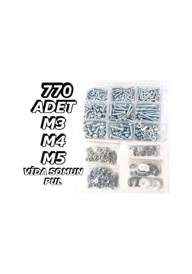 770 Adet M3 M4 M5 Vida Somun Pul Seti
