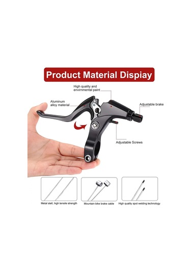 Yifomall Bisiklet V-fren Seti: Tam Alüminyum Siyah Fren Kolu + V-fren + Fren Kablosu - Yol Bisikleti İçin Tam Set