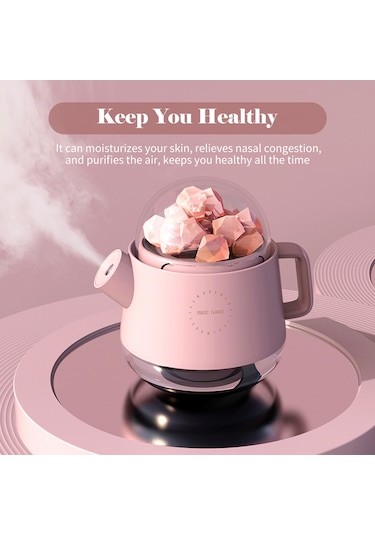 Hfambition Tuz Taşı Usb Şarjlı 360ml Nemin Hava Temizleyici Ve Aromaterapi Lambası Sessiz Çalışma/2 Işık Modu Beyaz