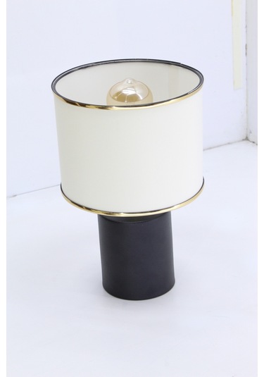 Badem Masa Abajuru Gece Lambası Yatak Başı Aydınlatma Dekoratif Lamba Bej Siyah