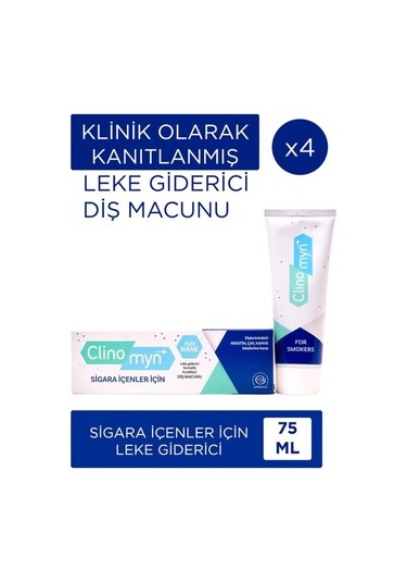 Clinomyn Smokers Sigara İçenler İçin Diş Beyazlatan Diş Macunu 4 x 75 ML