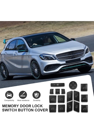 Besthome1 16 Adet Araba Kapı Koltuğu Hafıza Kilidi Cam Kapağı, Pencere Açma Düğmesi