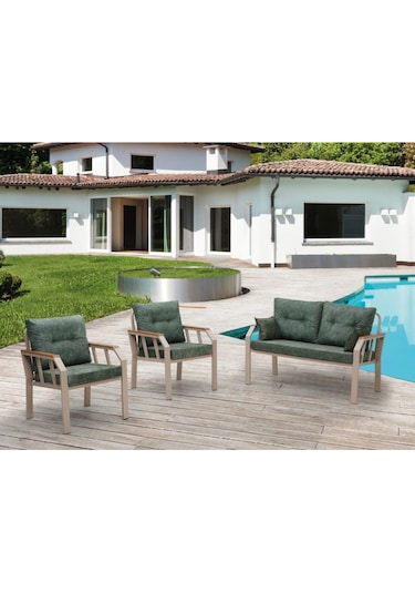 Tu Tienda Kapiçino Metal 2+1+1 Demonte Bahçe,balkon Takımı Yeşil