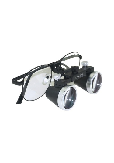 Hiperlupa St435 İnce Çerçeve Cerrahi Loupes Büyüteç Gözlük 3.5x420 Değişken Pupil Mesafeli Metal Çerçeve