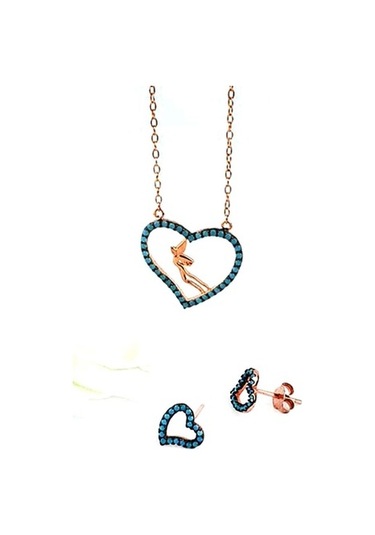 Turkuaz Taşlı Su Perisi Detaylı Aşk Kombini-Standart